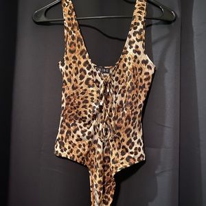 Leopard print body suit
